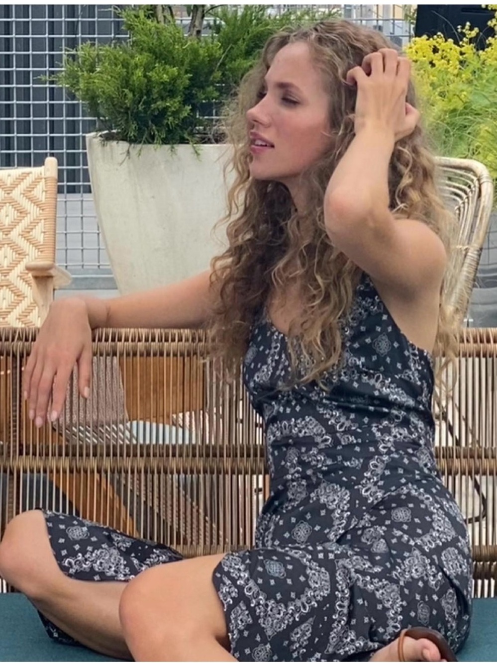 NWT The WESTSIDE Silk Cami Dress in Black Paisley